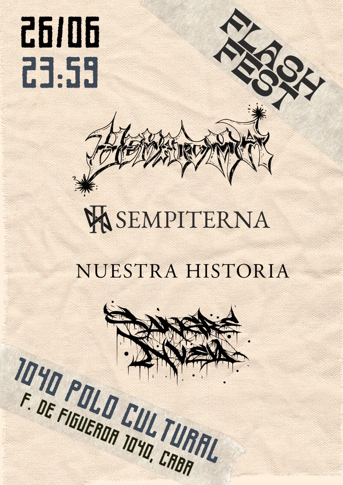 26/06 Nuestra Historia + Sangre Nueva + Hematoma + Sempiterna en 1040 Polo Cultural