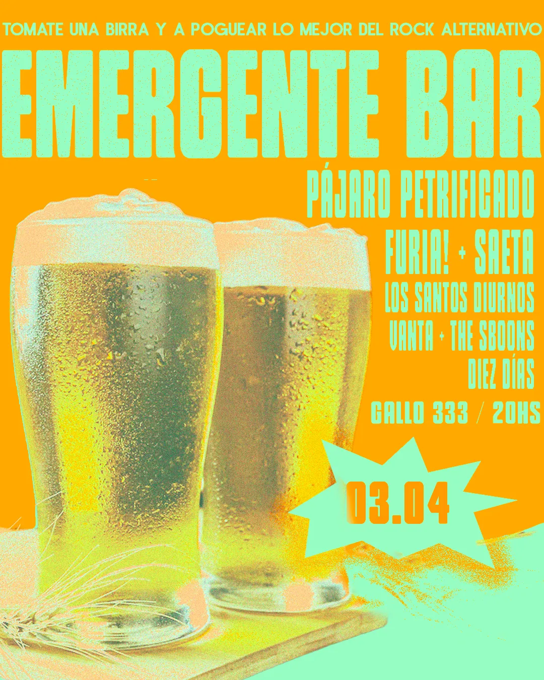 VIERNES EN EL EMERGENTE BAR + BANDAS EN VIVO! 3/4