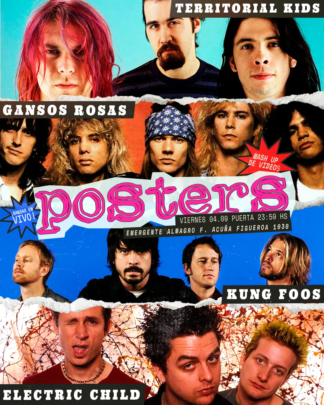 Posters - Nirvana, Foo Fighters, Guns n' Roses y Green Day